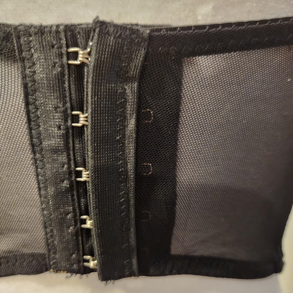 Black Corset with Gold Chain Straps, adjustable straps & bra enclosure at back - Picture 5 of 7